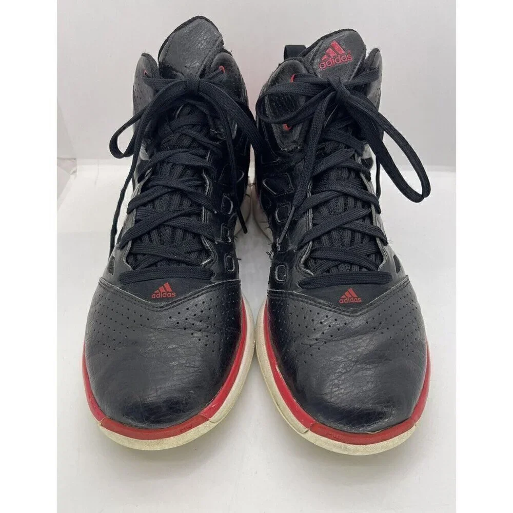 Adidas Adizero Shadow Sneakers G48034 Men Size: 10 Black Red Hi Top Shoes